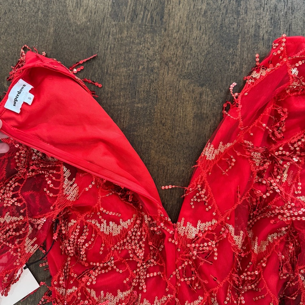 Superdown Scarlet Sequin V-Neck Mini Dress - Picture 12 of 12